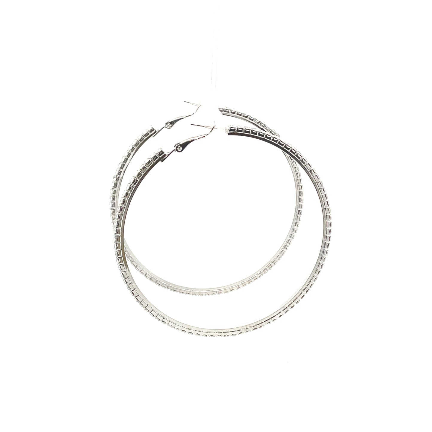 Bling Bling Rhinestone Hoop Earrings 70mm #1-7