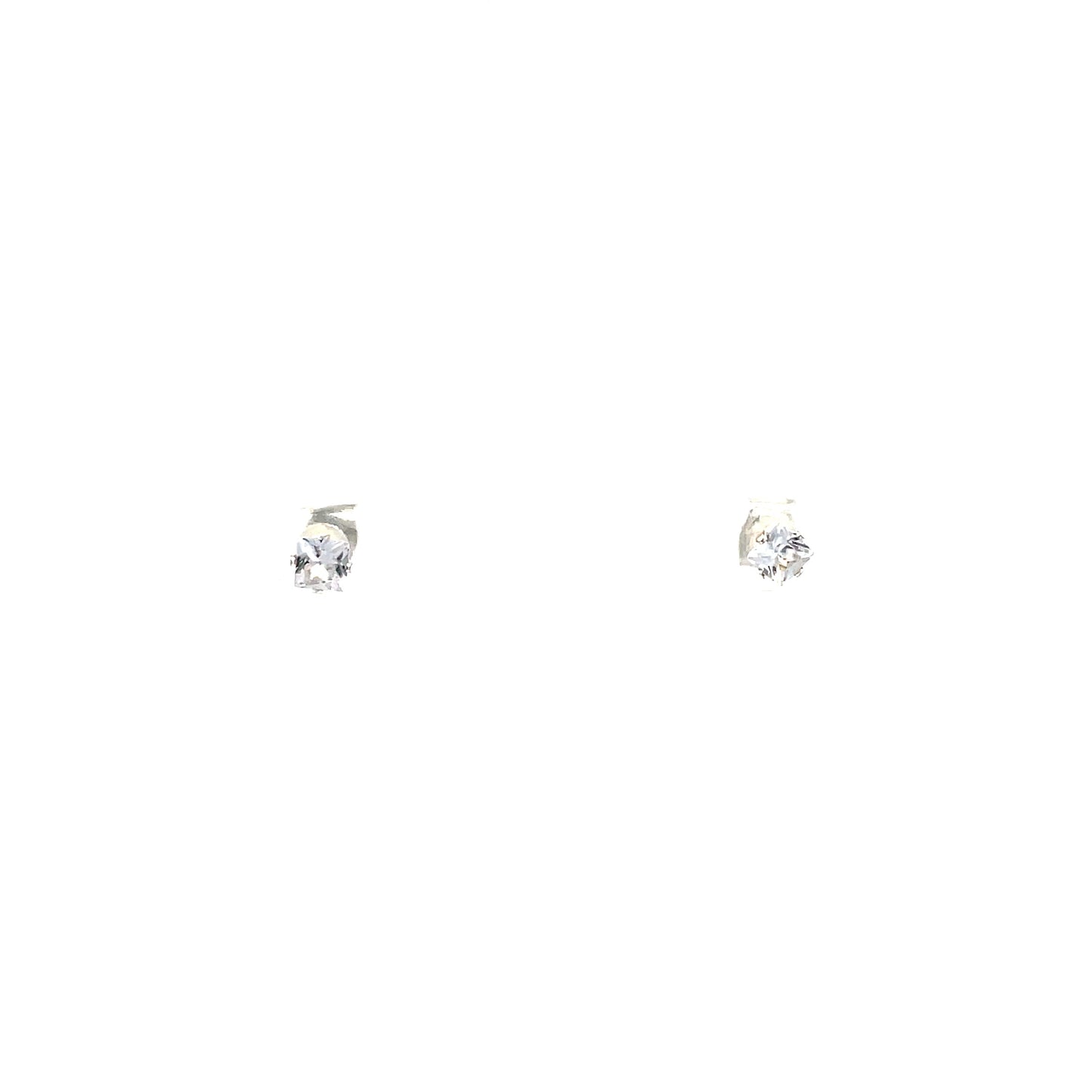 Floor Cubic Zirconia Earrings Square - 4mm