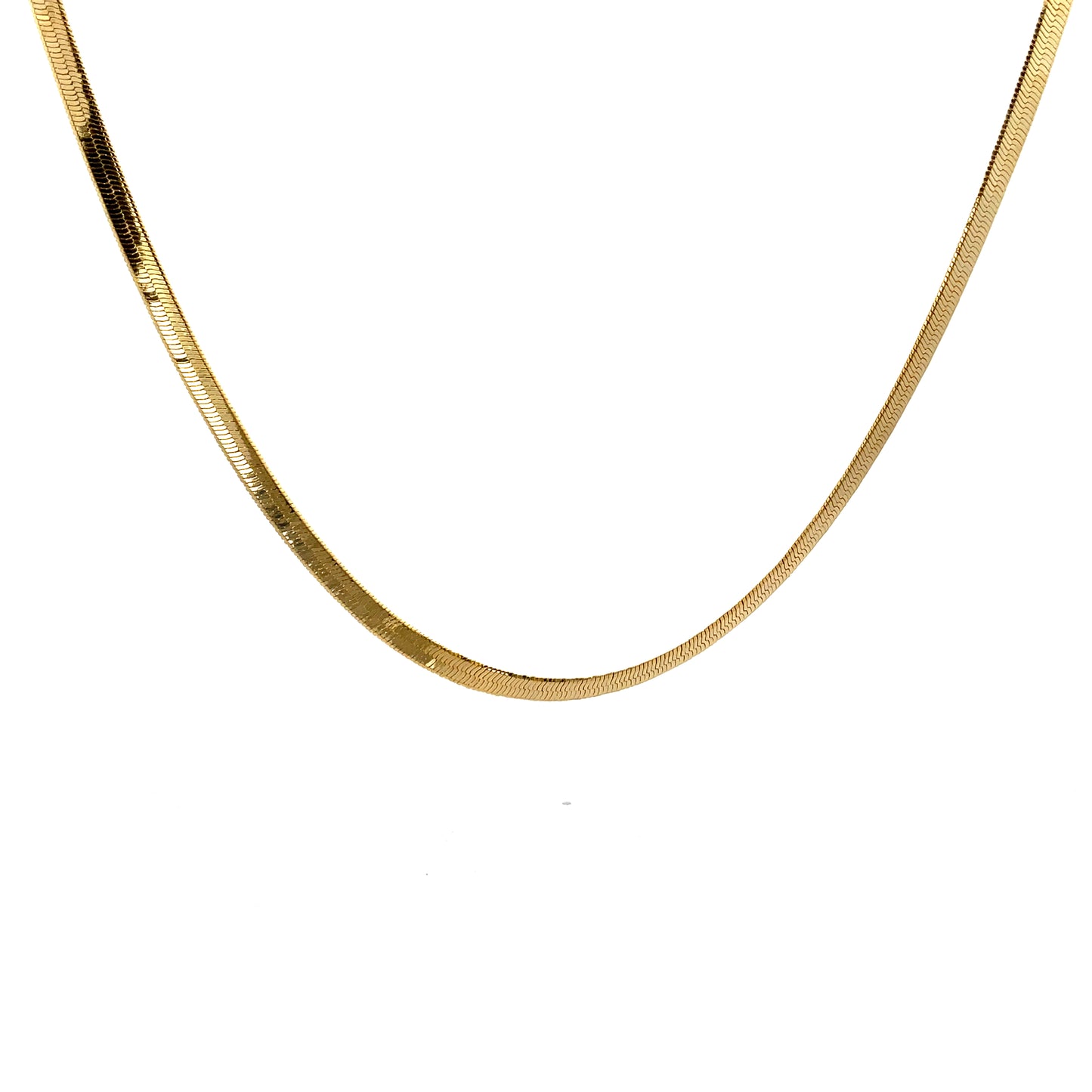 18K Chain Necklace #36 - HERRINGBONE 20inch 6mm