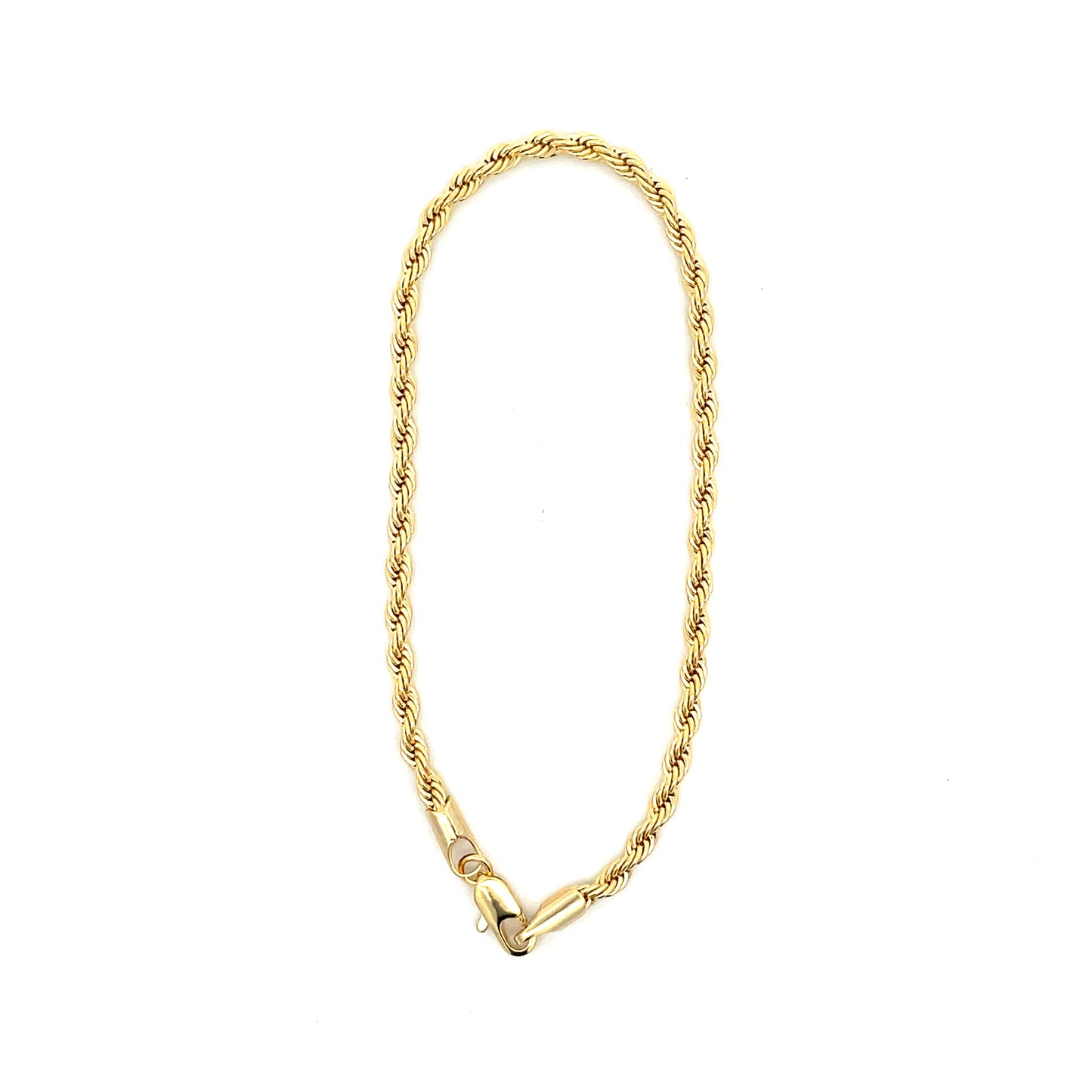 18K Chain Bracelet #38 - ROPE 8inch 3mm