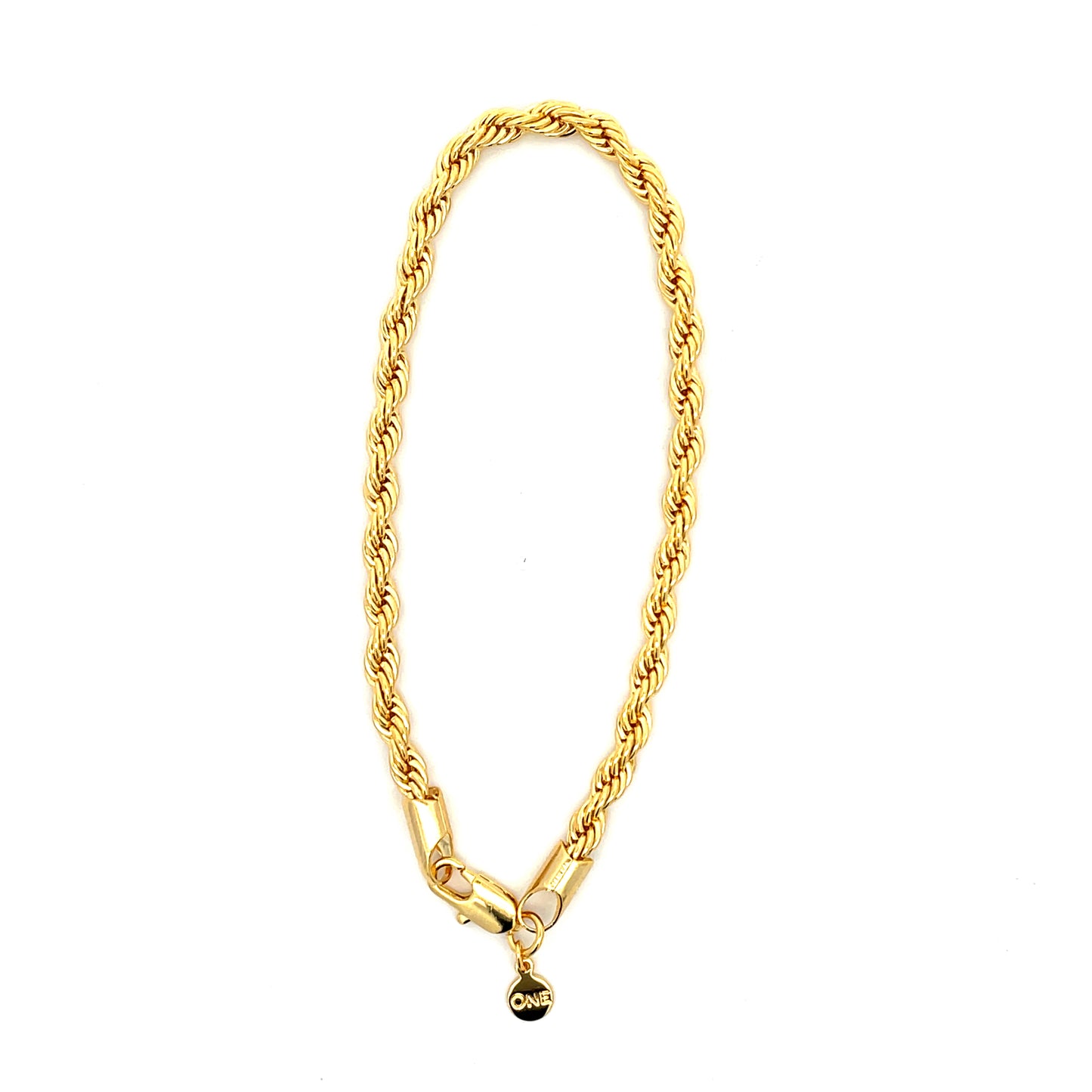18K Chain Bracelet #39 - ROPE 8inch 4mm
