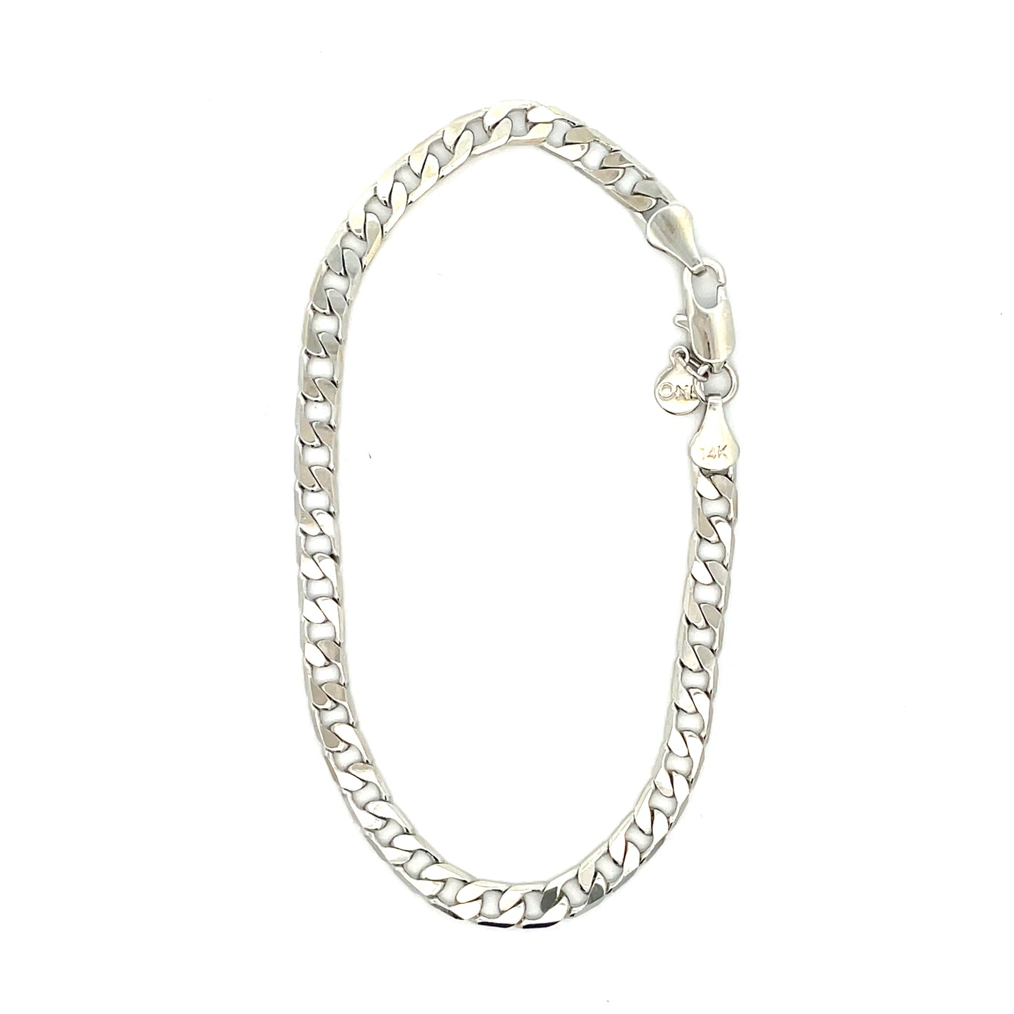 14K Chain Bracelet #9 - FLAT CUBAN 8inch 5mm