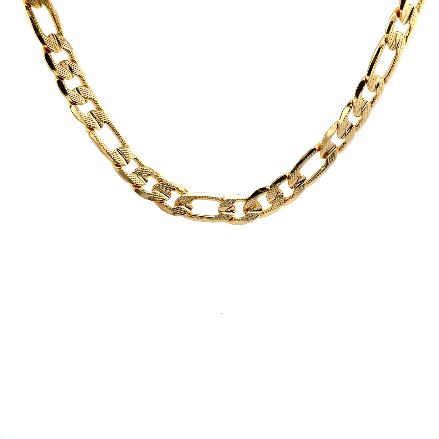 18K Chain Necklace #64 - FROST FIGARO 24inch 12mm