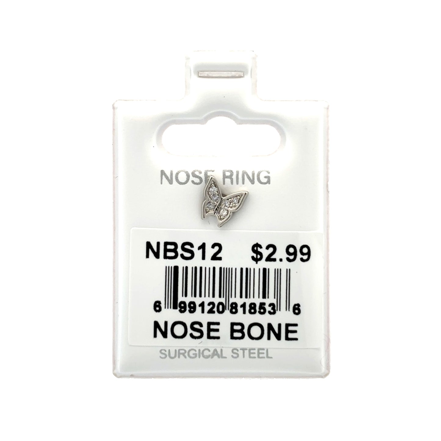 Stainless Steel Nose Ring - Bone #12