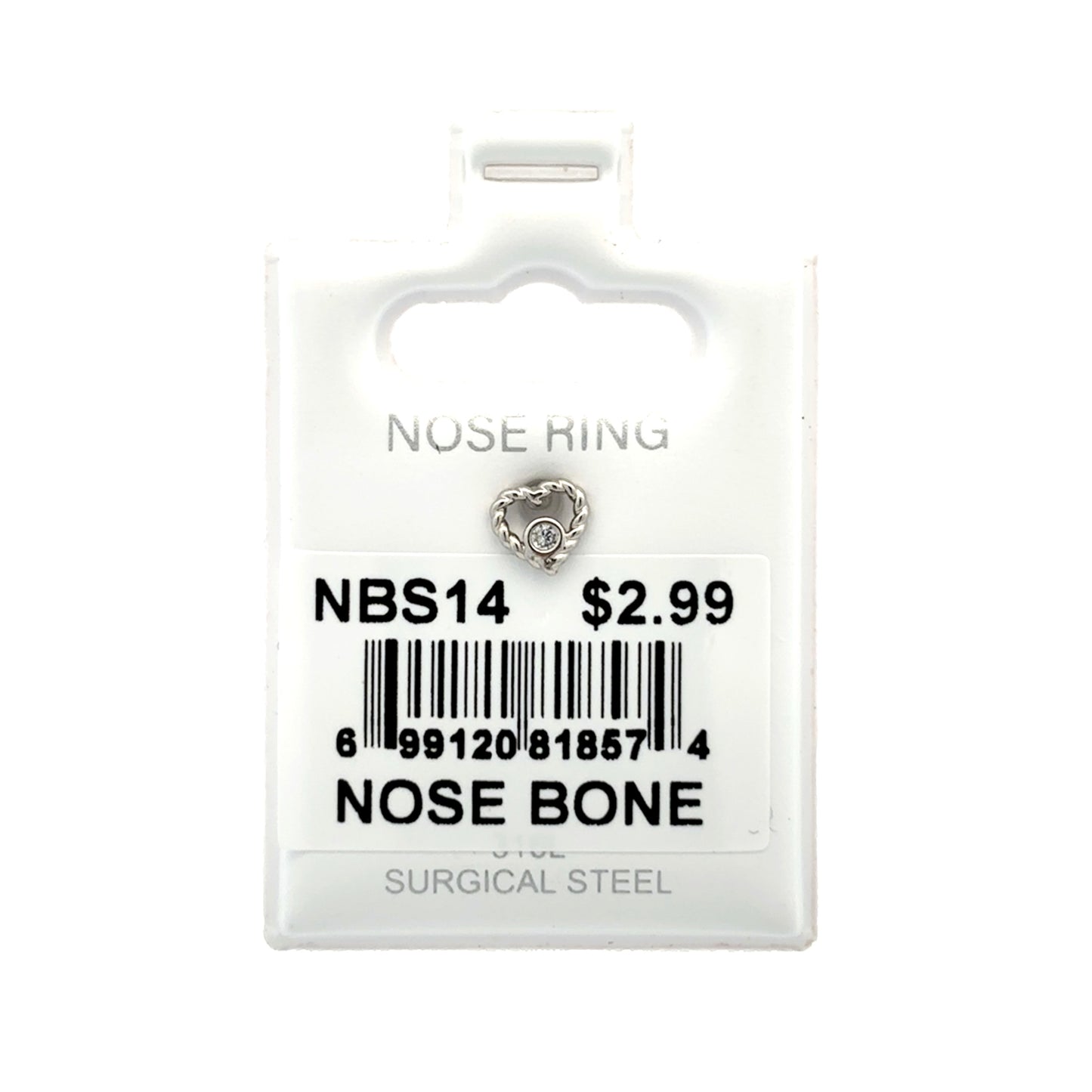 Stainless Steel Nose Ring - Bone #14