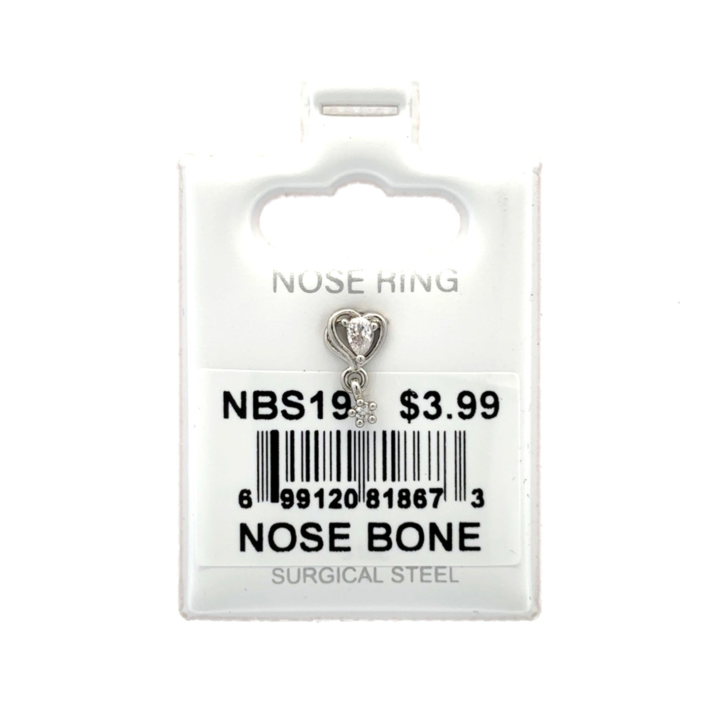 Stainless Steel Nose Ring - Bone #19