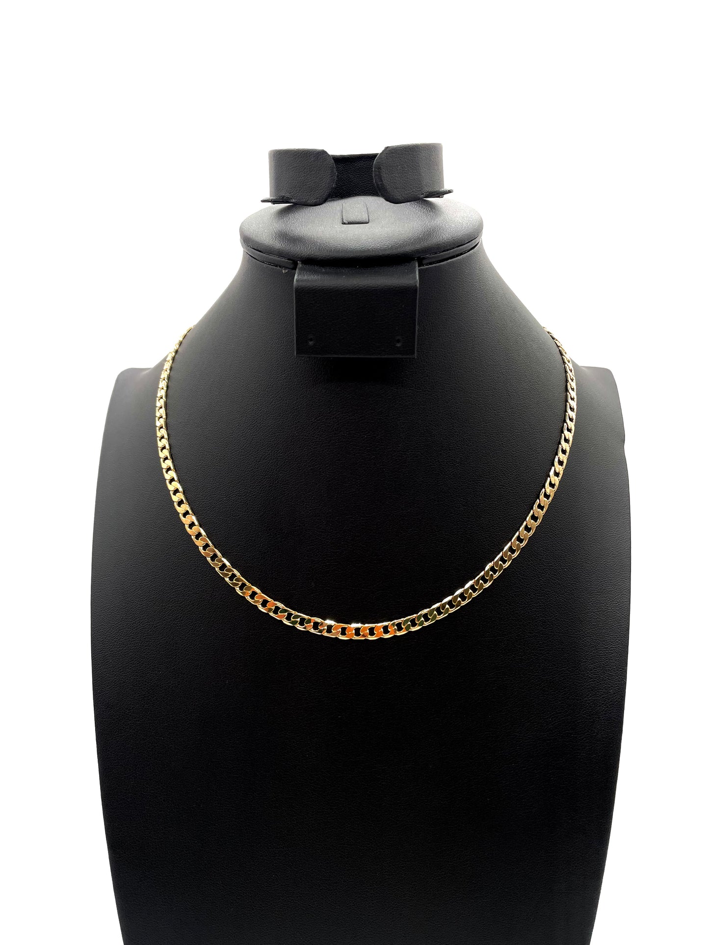 14K Chain Necklace #102 - FLAT CUBAN 18inch 5mm