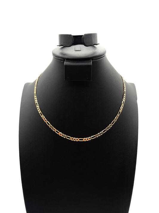 14K Chain Necklace #105 - FLAT FIGARO 18inch 4mm