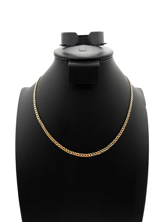 14K Chain Necklace #111 - CONCAVE CUBAN 18inch 4mm