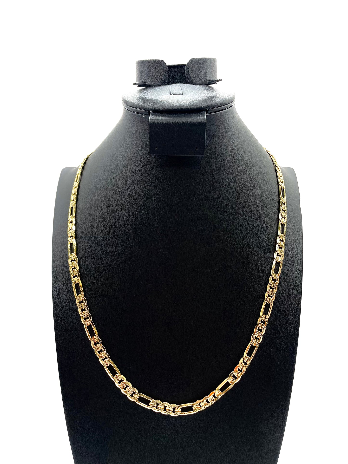 18K Chain Necklace #53 - FROST FIGARO 24inch 8mm
