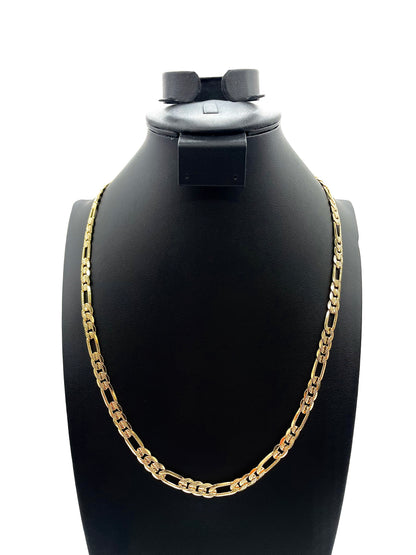 18K Chain Necklace #53 - FROST FIGARO 24inch 8mm