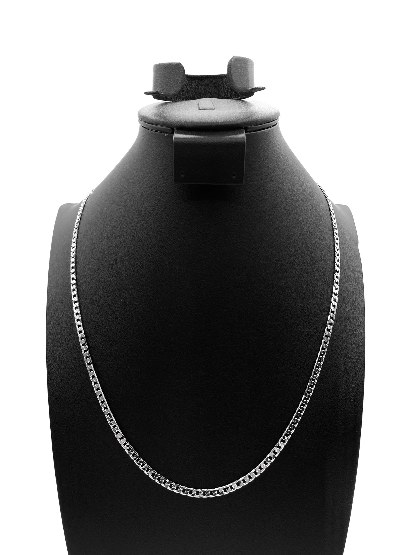 14K Chain Necklace #1 - FLAT CUBAN 24inch 4mm