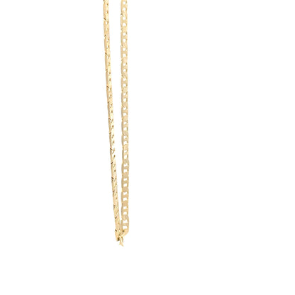 14K Anklet #03 - FLAT MARINER 10"