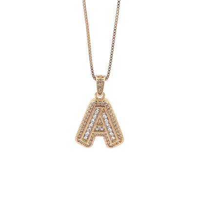 Fancy Diamond Necklace - Letter A