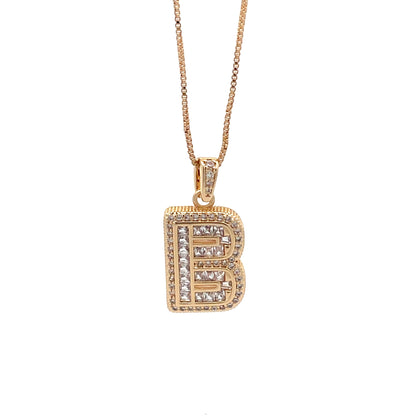 Fancy Diamond Necklace - Letter B