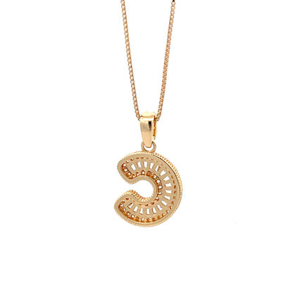Fancy Diamond Necklace - Letter C