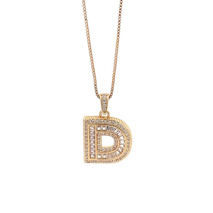 Fancy Diamond Necklace - Letter D