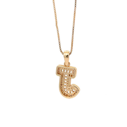 Fancy Diamond Necklace - Letter J