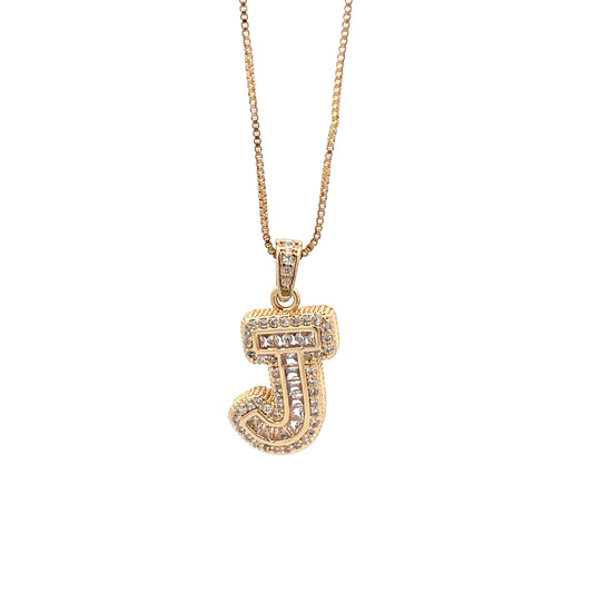 The One Fancy Diamond Necklace - Letter J