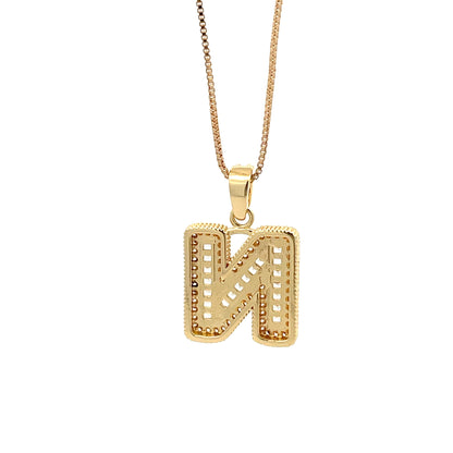 Fancy Diamond Necklace - Letter N