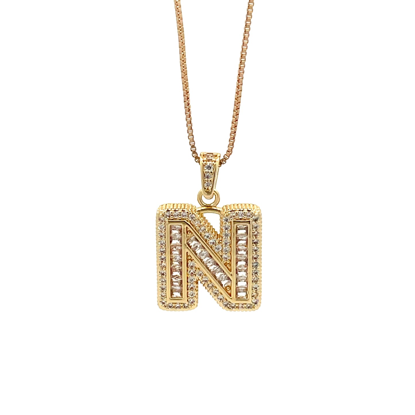 The One Fancy Diamond Necklace - Letter N