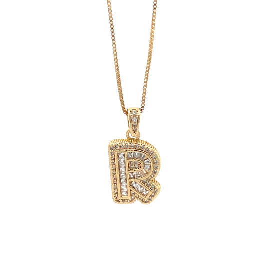 The One Fancy Diamond Necklace - Letter R