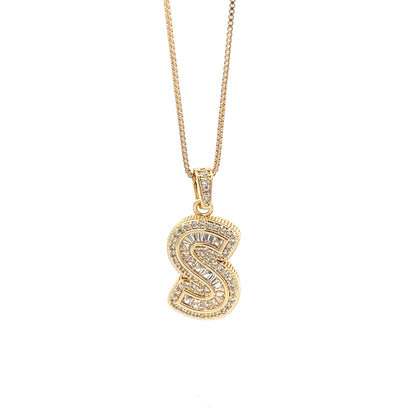 Fancy Diamond Necklace - Letter S