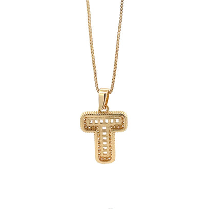 Fancy Diamond Necklace - Letter T