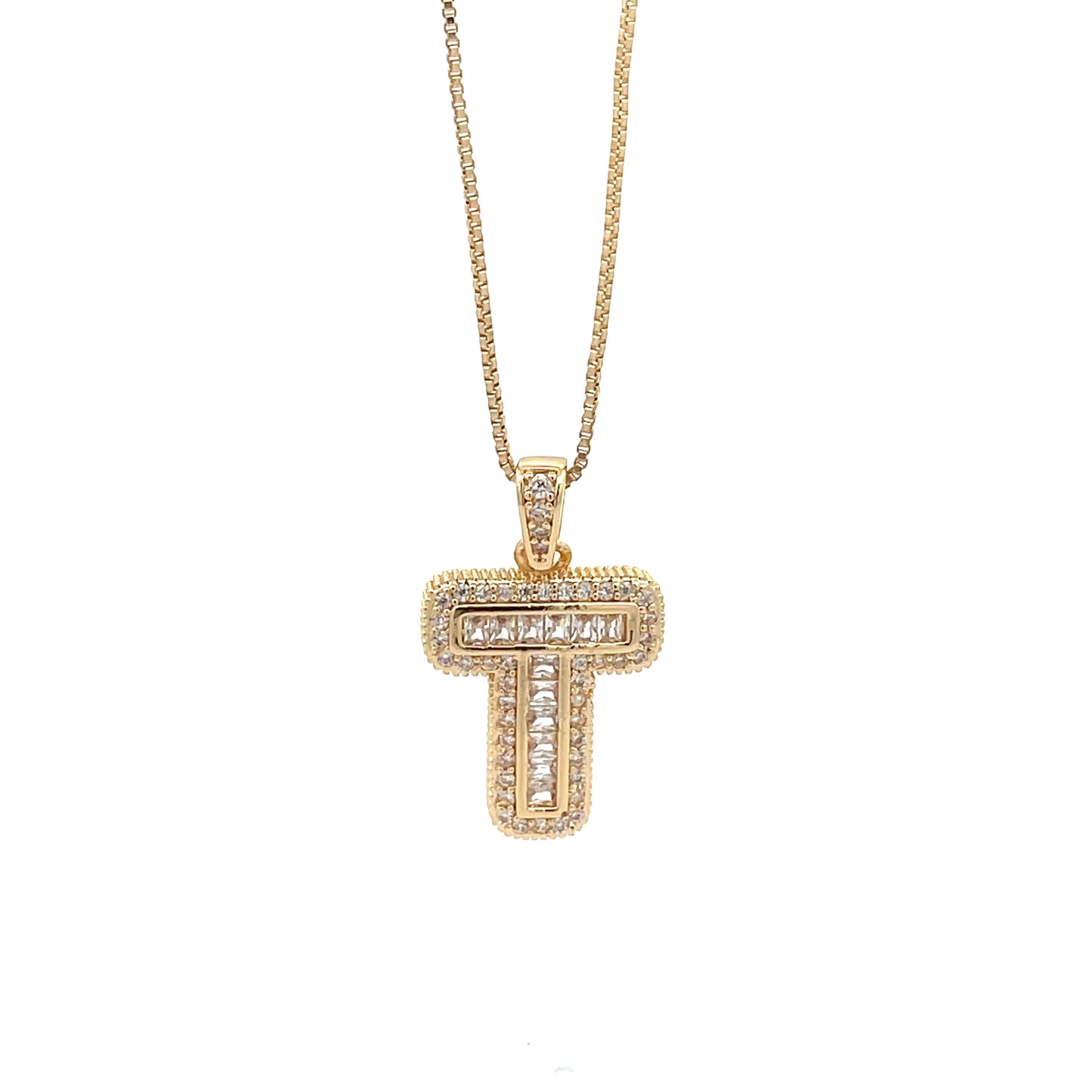 The One Fancy Diamond Necklace - Letter T