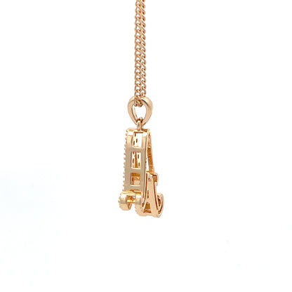 Fancy Stone Initial Necklace - Letter A