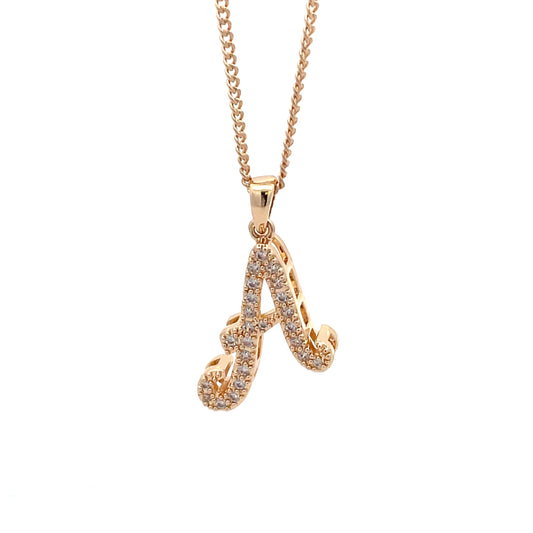 The One Fancy Stone Initial Necklace - Letter A