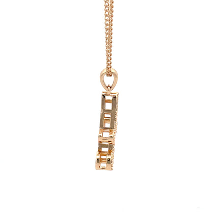 Fancy Stone Initial Necklace - Letter A