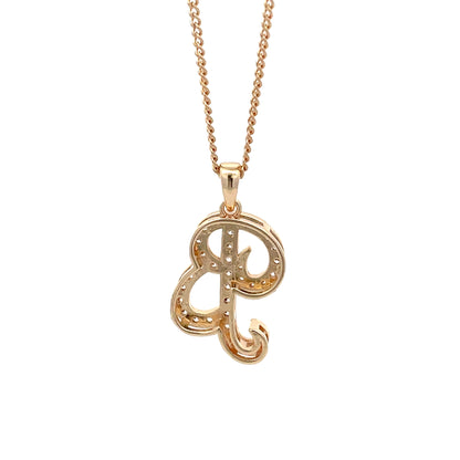 Fancy Stone Initial Necklace - Letter B