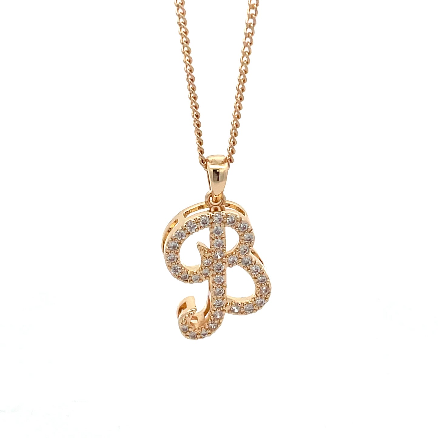 The One Fancy Stone Initial Necklace - Letter B