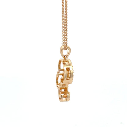 Fancy Stone Initial Necklace - Letter B