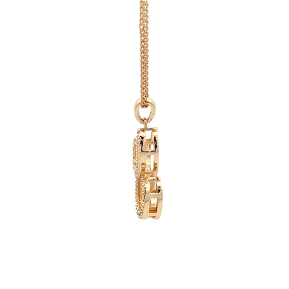 Fancy Stone Initial Necklace - Letter C