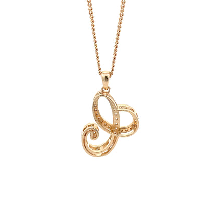 Fancy Stone Initial Necklace - Letter C
