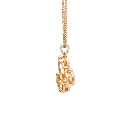 Fancy Stone Initial Necklace - Letter C