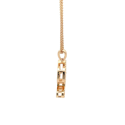 Fancy Stone Initial Necklace - Letter D