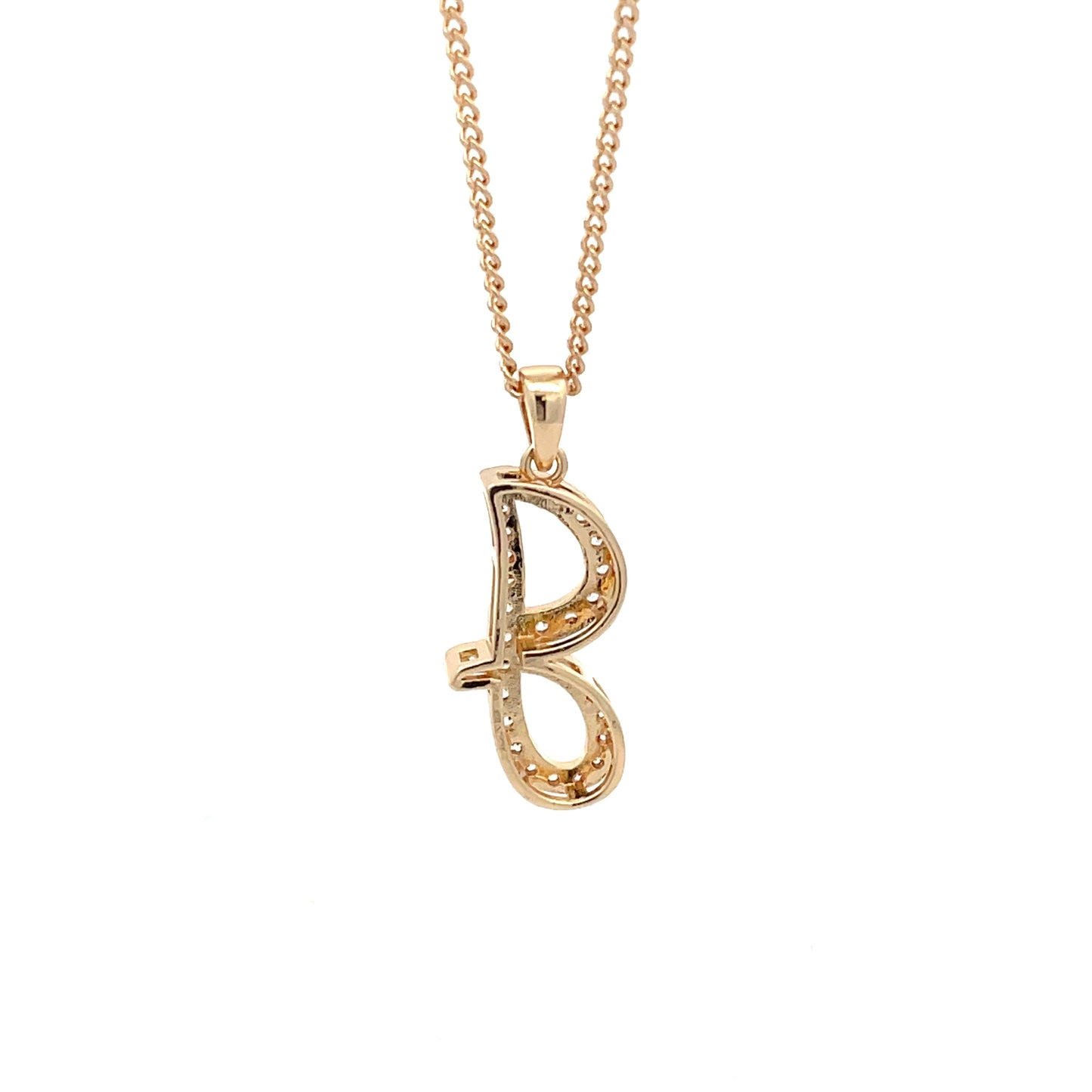 Fancy Stone Initial Necklace - Letter J