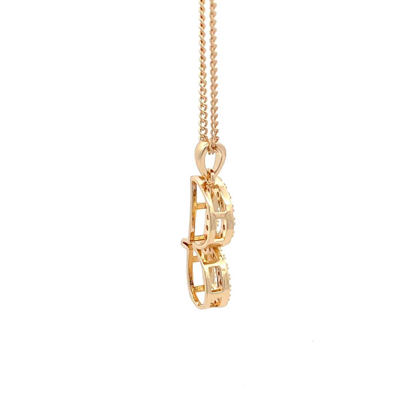 Fancy Stone Initial Necklace - Letter J