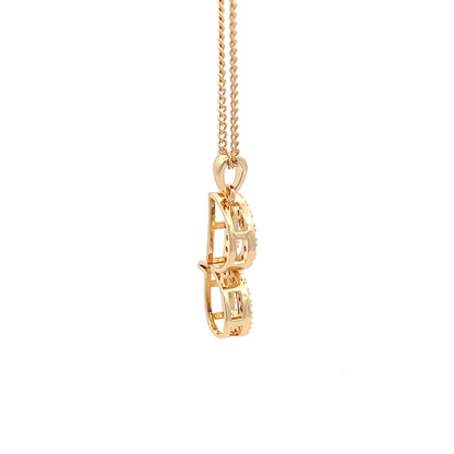 Fancy Stone Initial Necklace - Letter J