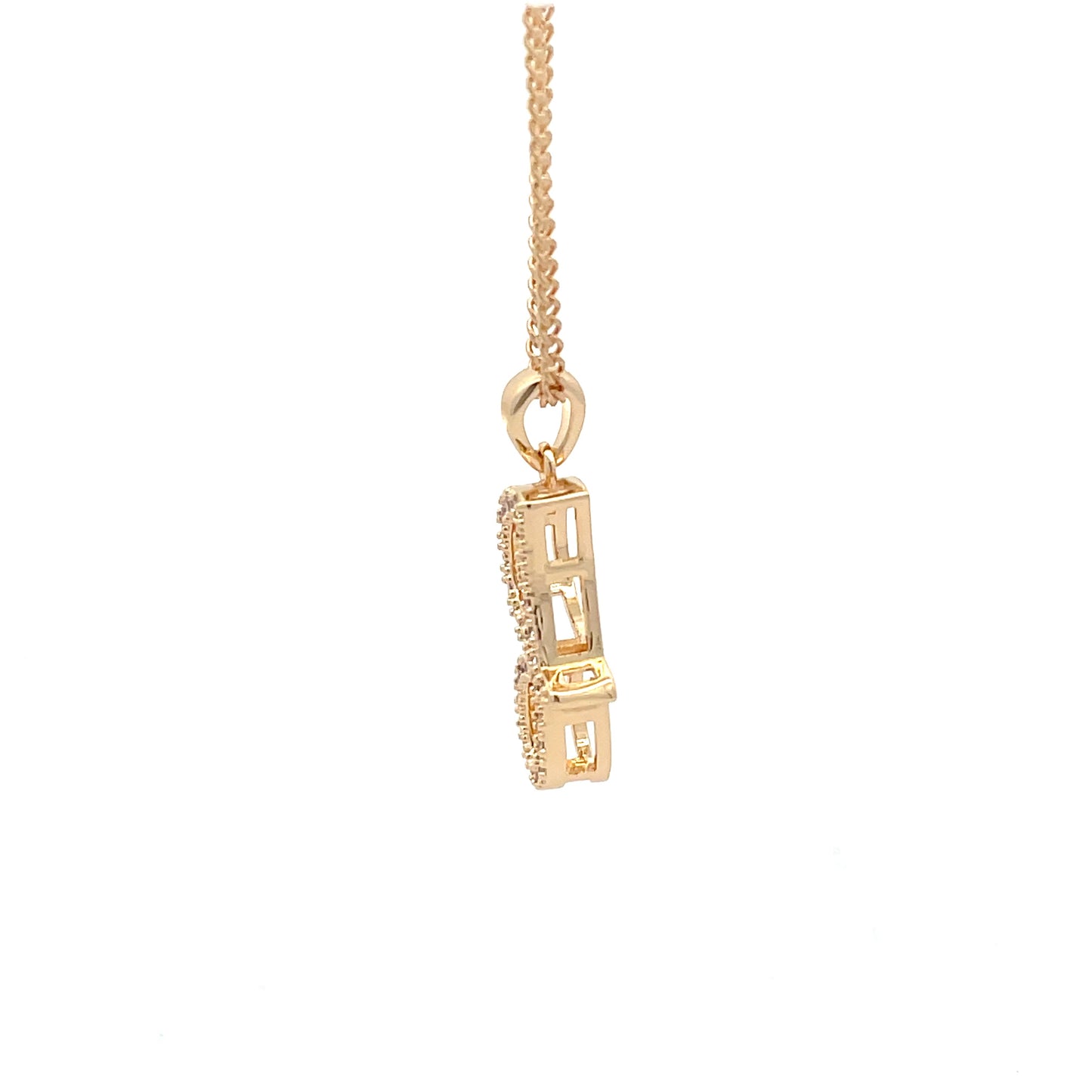 Fancy Stone Initial Necklace - Letter J