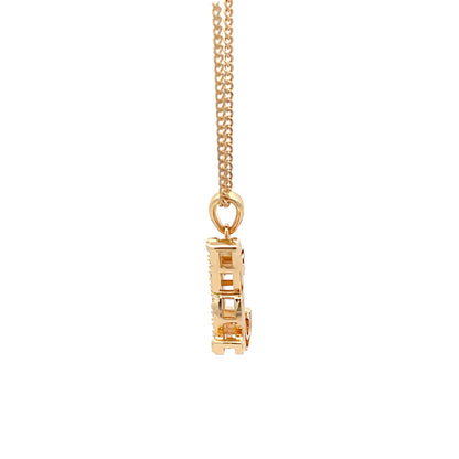 Fancy Stone Initial Necklace - Letter K