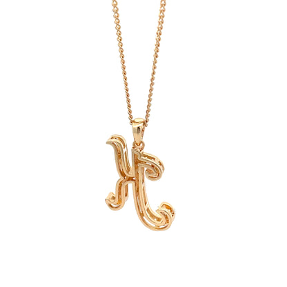 Fancy Stone Initial Necklace - Letter K