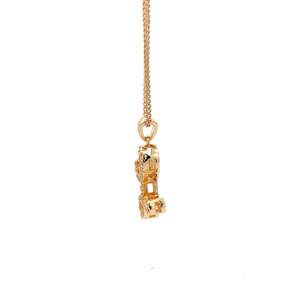 Fancy Stone Initial Necklace - Letter L