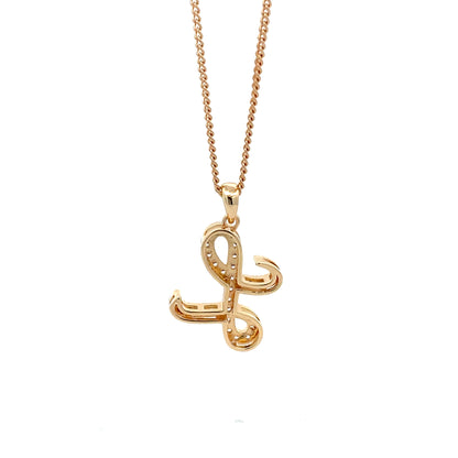 Fancy Stone Initial Necklace - Letter L