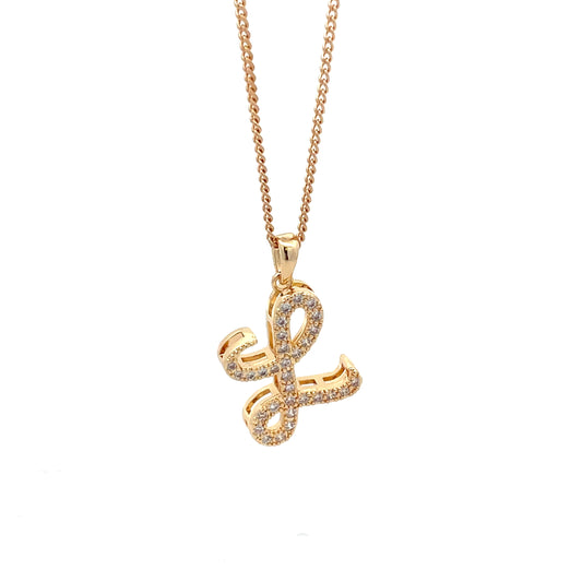 The One Fancy Stone Initial Necklace - Letter L