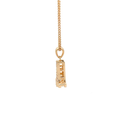 Fancy Stone Initial Necklace - Letter M