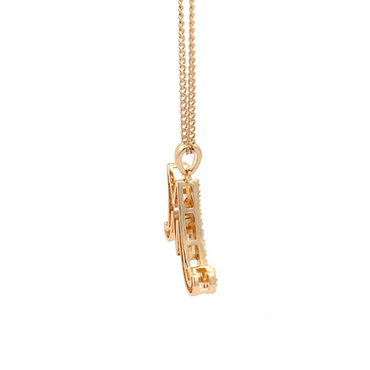 Fancy Stone Initial Necklace - Letter M